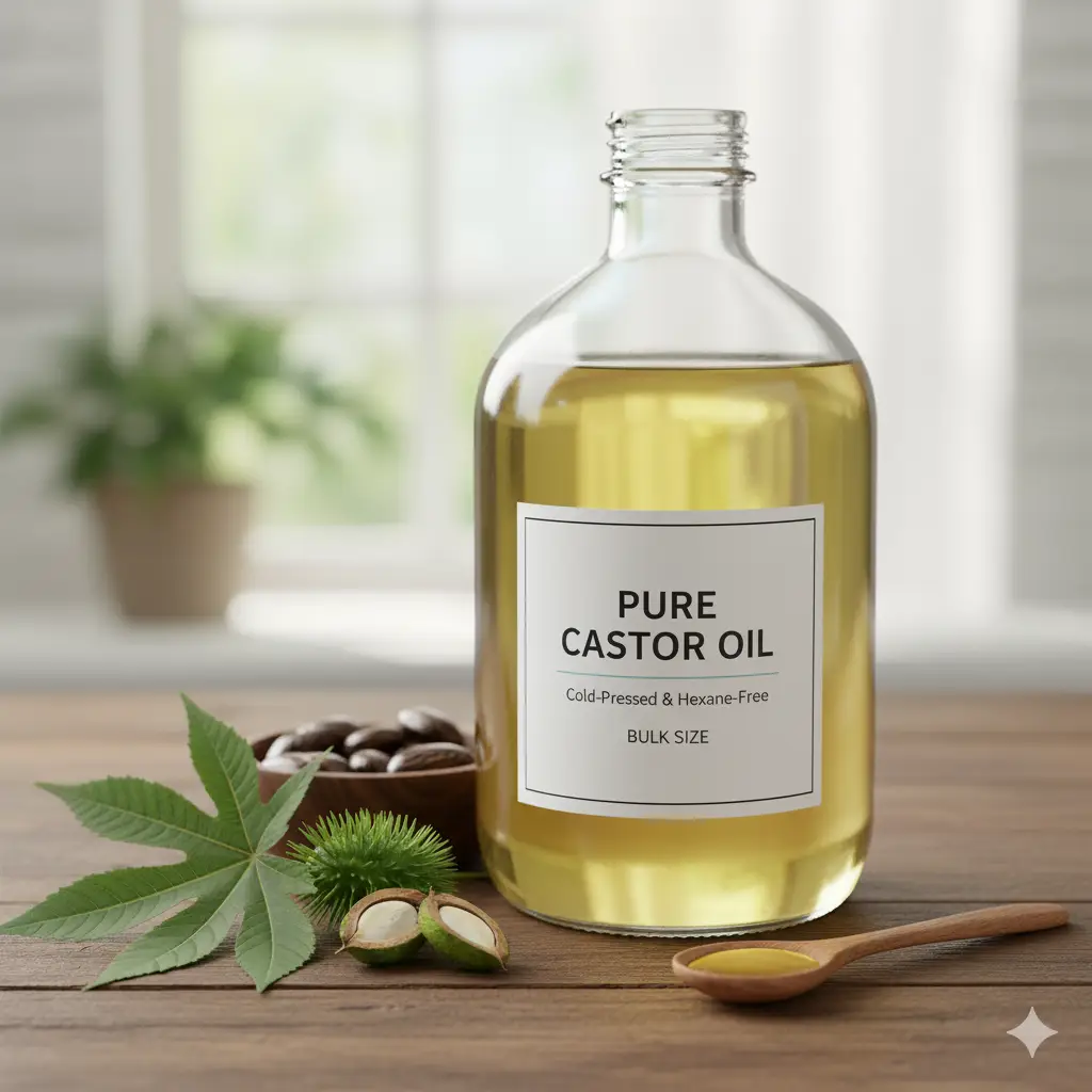 castor oil in bottle
